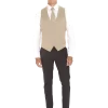 Champagne Modern Solid Vest and Ties - Image 2
