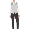 Diamond White Modern Solid Vest and Ties - Image 2