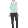 Light Mint Modern Solid Vest and Ties - Image 2