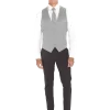 Silver Modern Solid Vest and Ties - Image 2