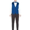 Cobalt Blue Modern Solid Vest and Ties