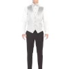 Diamond White Modern Solid Vest and Ties