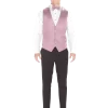 Pink Modern Solid Vest and Ties