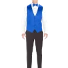 Royal Blue Modern Solid Vest and Ties