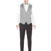 Silver Modern Solid Vest and Ties